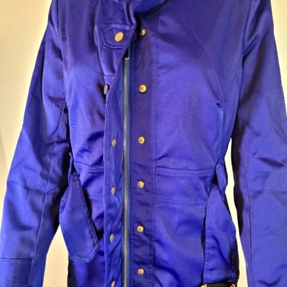 💥Loriana by Osley Belted Jacket Trench Coat Ladies, Blue, Size L - Picture 3 of 6